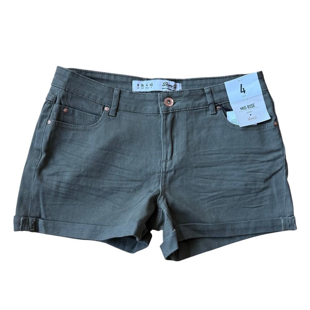 Olive Green Mid Rise Cuffed Cutoff Denim Jean Shorts Size 4 Summer Classic 90's